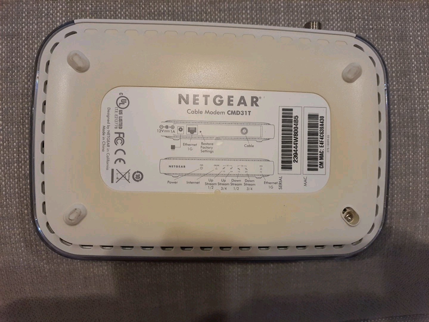 NETGEAR DOCSIS 3.0 – High Speed Cable Modem CMD31T