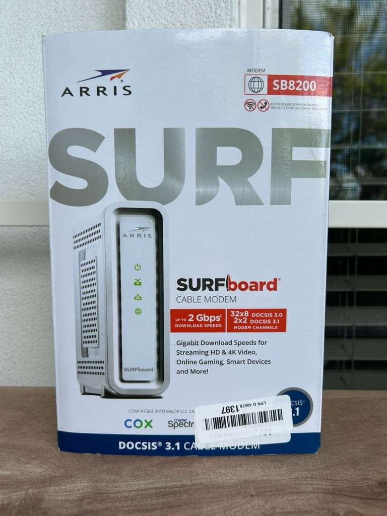 ARRIS SURFboard SB8200 DOCSIS 3.1 Cable Modem – MultiGig for Xfinity, Cox & Spec