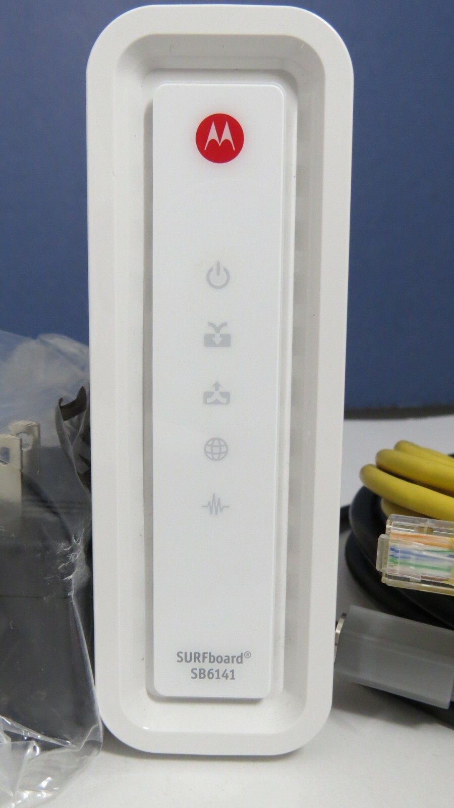 MOTOROLA SURFboard SB6141 Docsis 3.0 Cable Modem Ethernet Cable Power Supply Cat