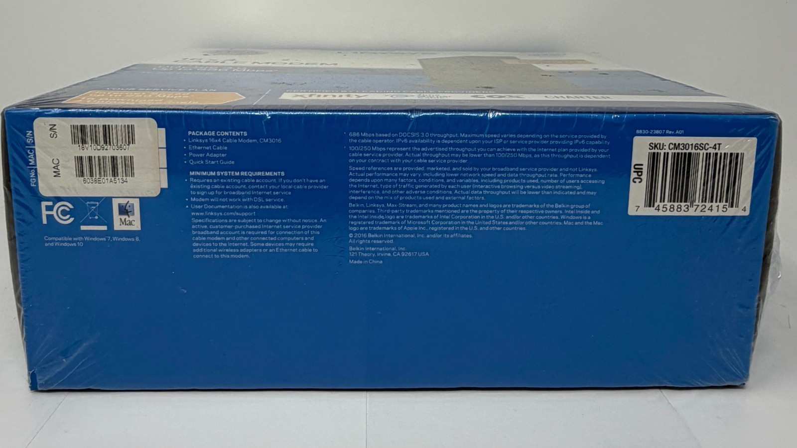 New/ Sealed Linksys DOCSIS 3.0 16×4 Cable Modem #CM3016