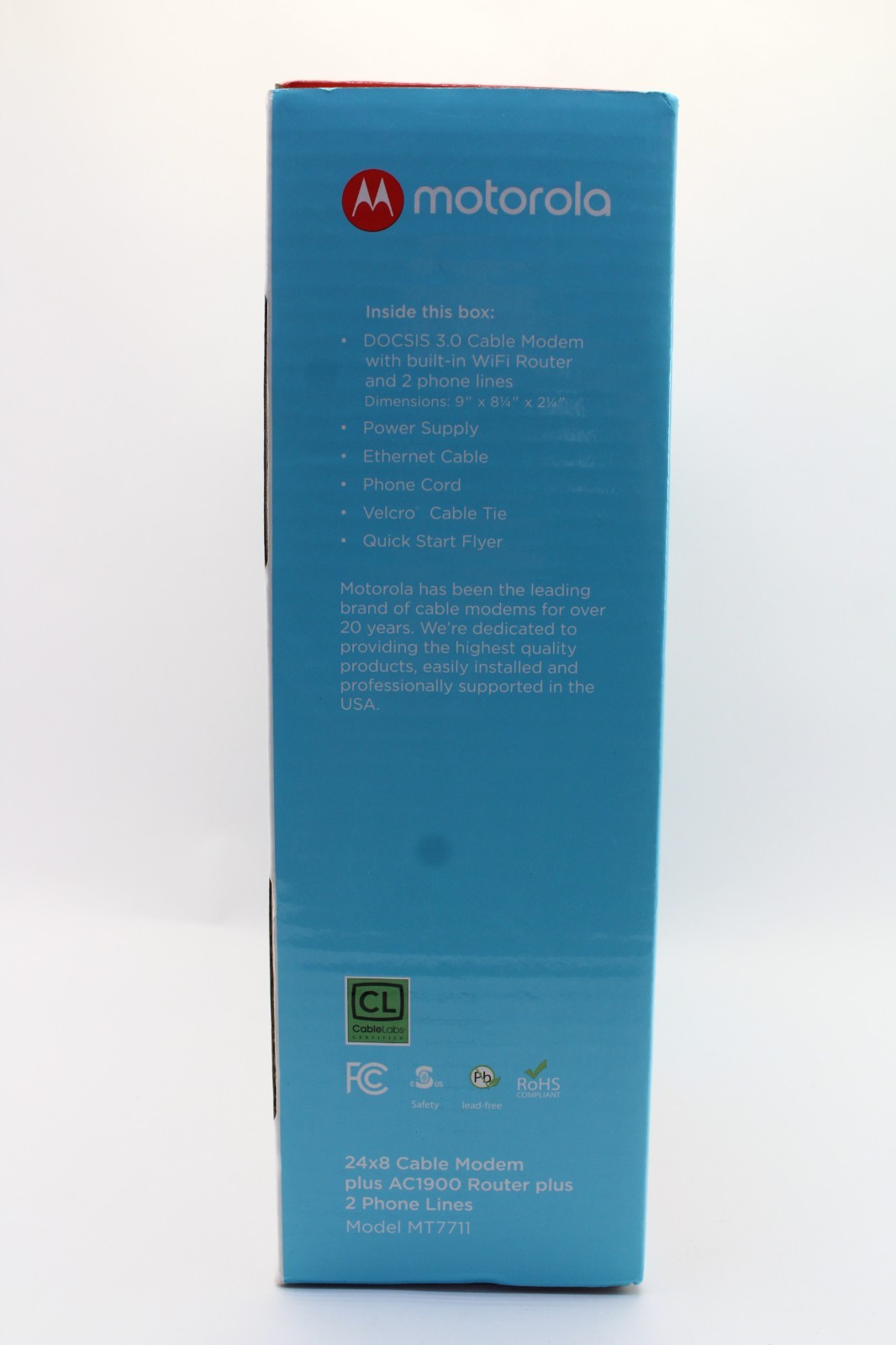 Motorola 24×8 Cable Modem + AC1900 WiFi Router + 2 Phone Line