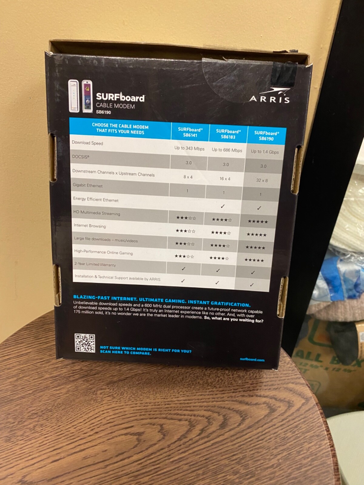 ELECTRONICS: NEW ARRIS SURFBOARD CABLE MODEM. MODEL 5B6190