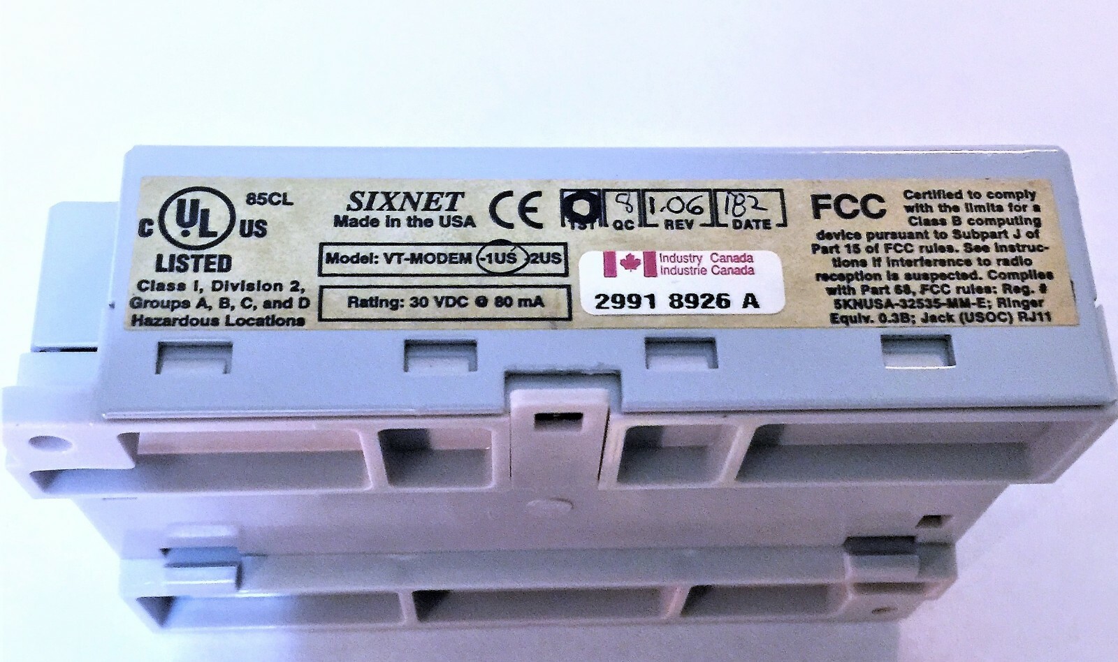 SIXNET VT-MODEM-1US INDUSTRIAL MODEM
