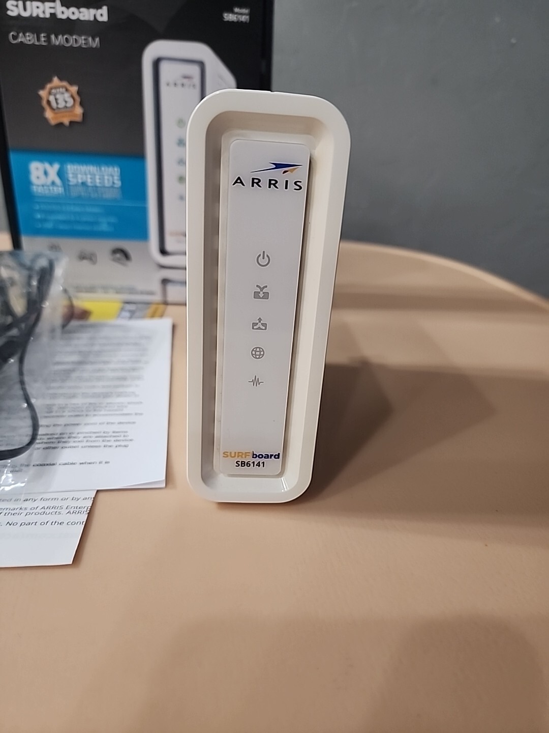 ARRIS SURFboard SB6141 8×4 DOCSIS 3.0 Cable Modem Whit Only Power Cable