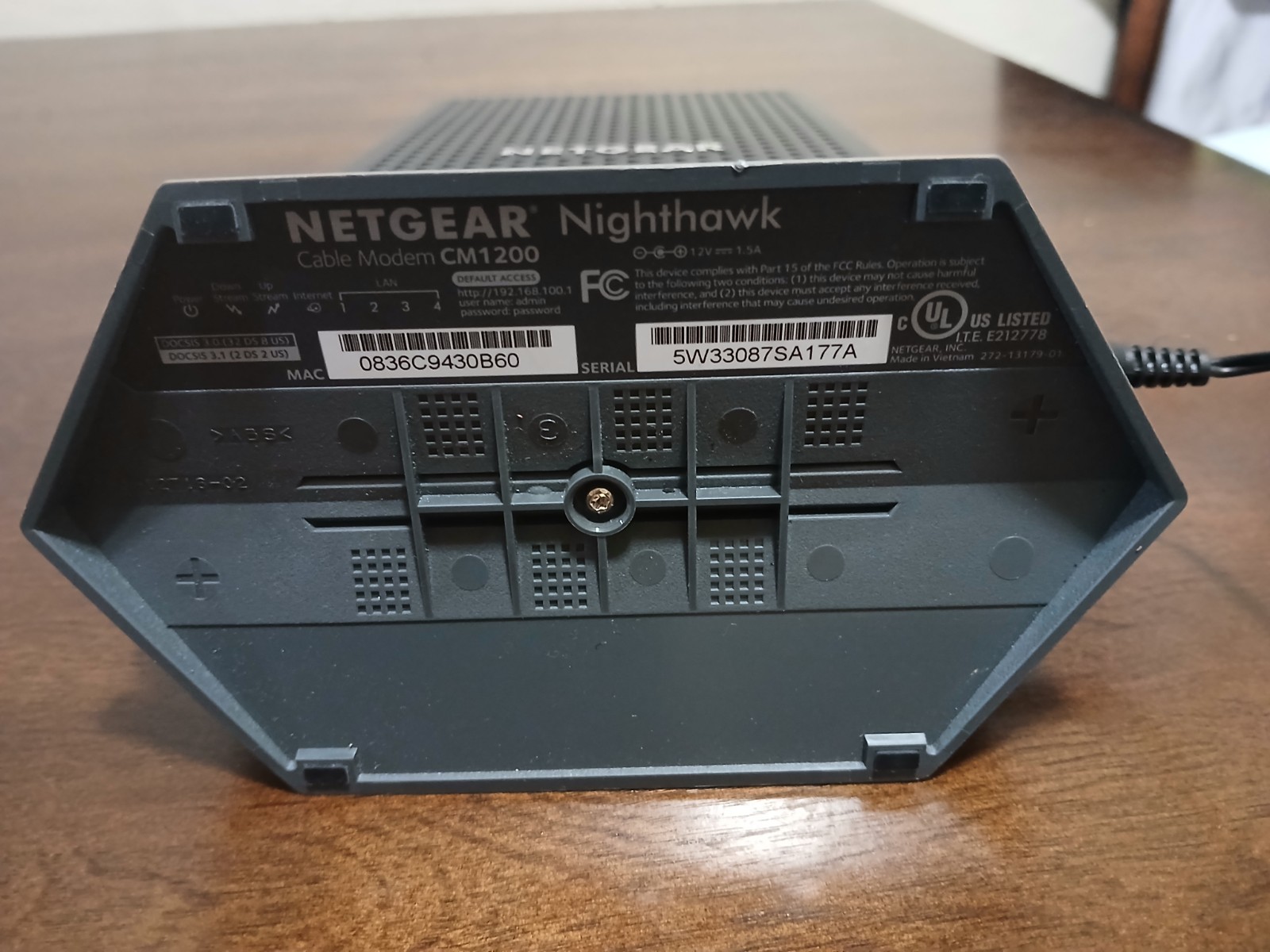 NETGEAR Nighthawk CM1200 DOCSIS 3.1 Cable Modem TESTED WORKS