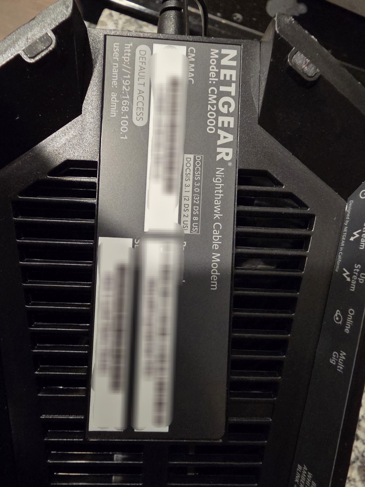 Netgear Nighthawk CM2000 2.5Gbps Multi Gig Internet Speed Cable Modem DOCSIS 3.1
