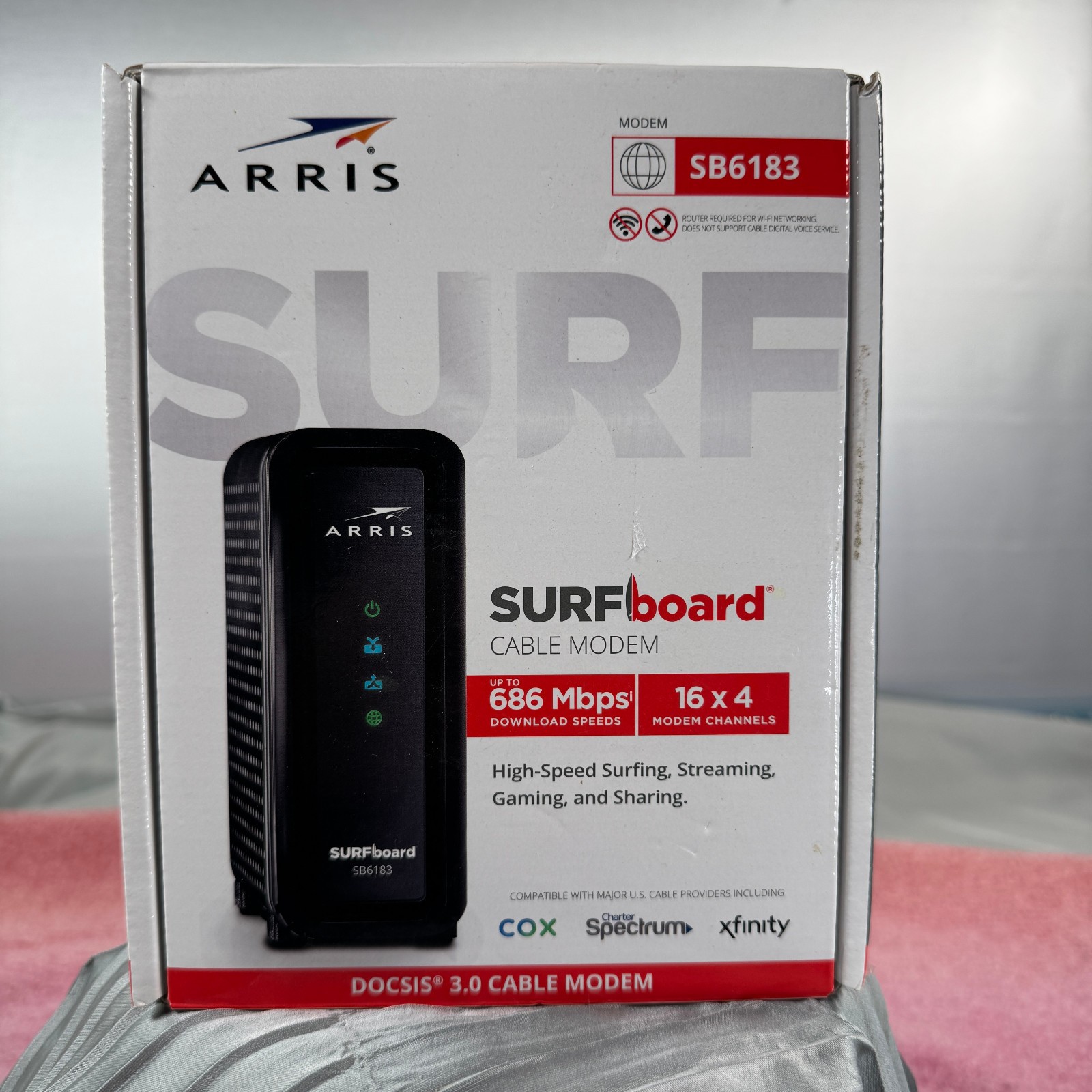 ARRIS SURFboard SB6183 DOCSIS 3.0 16×4 Cable Modem Open Box Unused