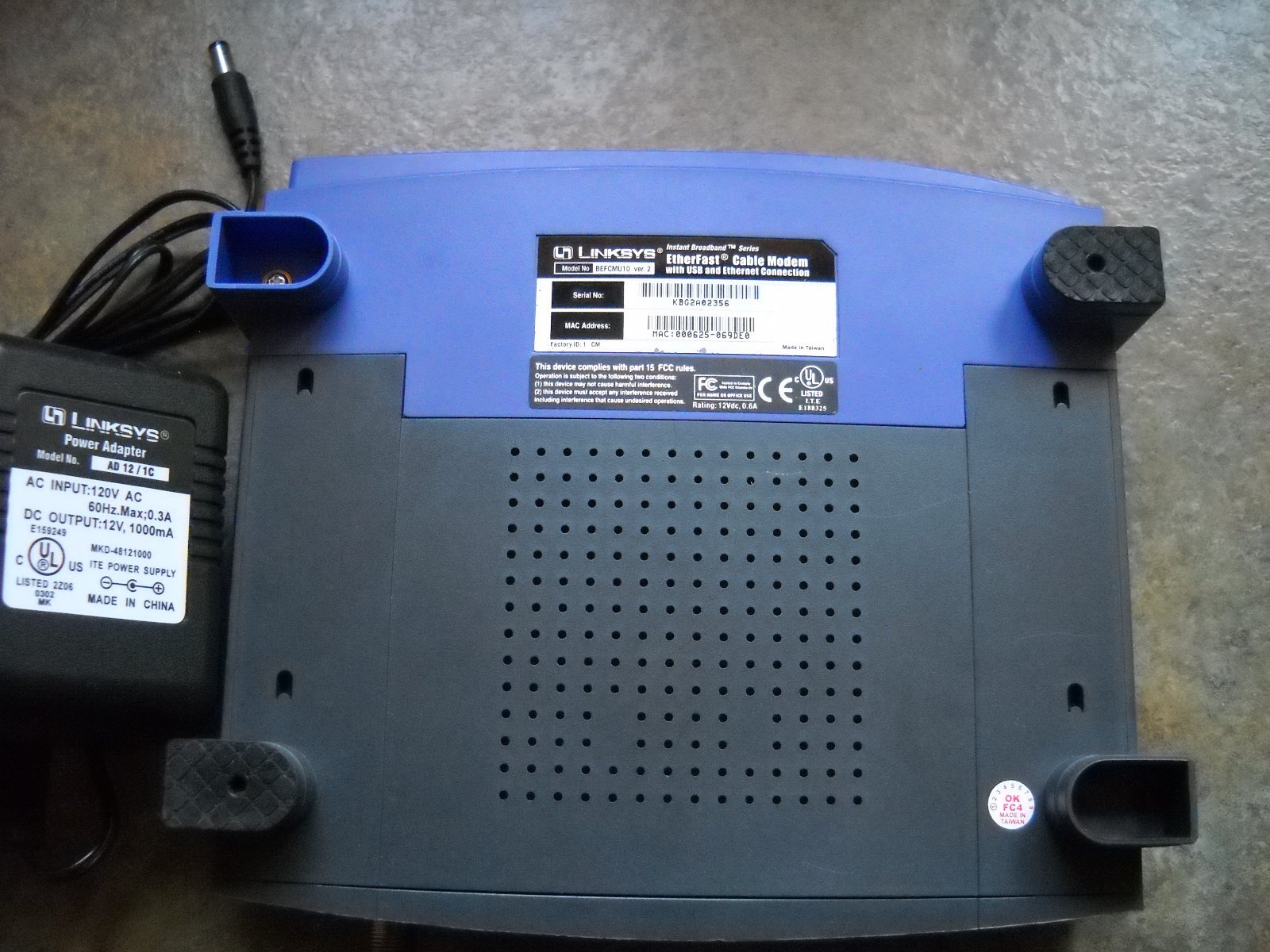 LINKSYS EtherFast Cable Modem Ver. 2 BEFCMU10