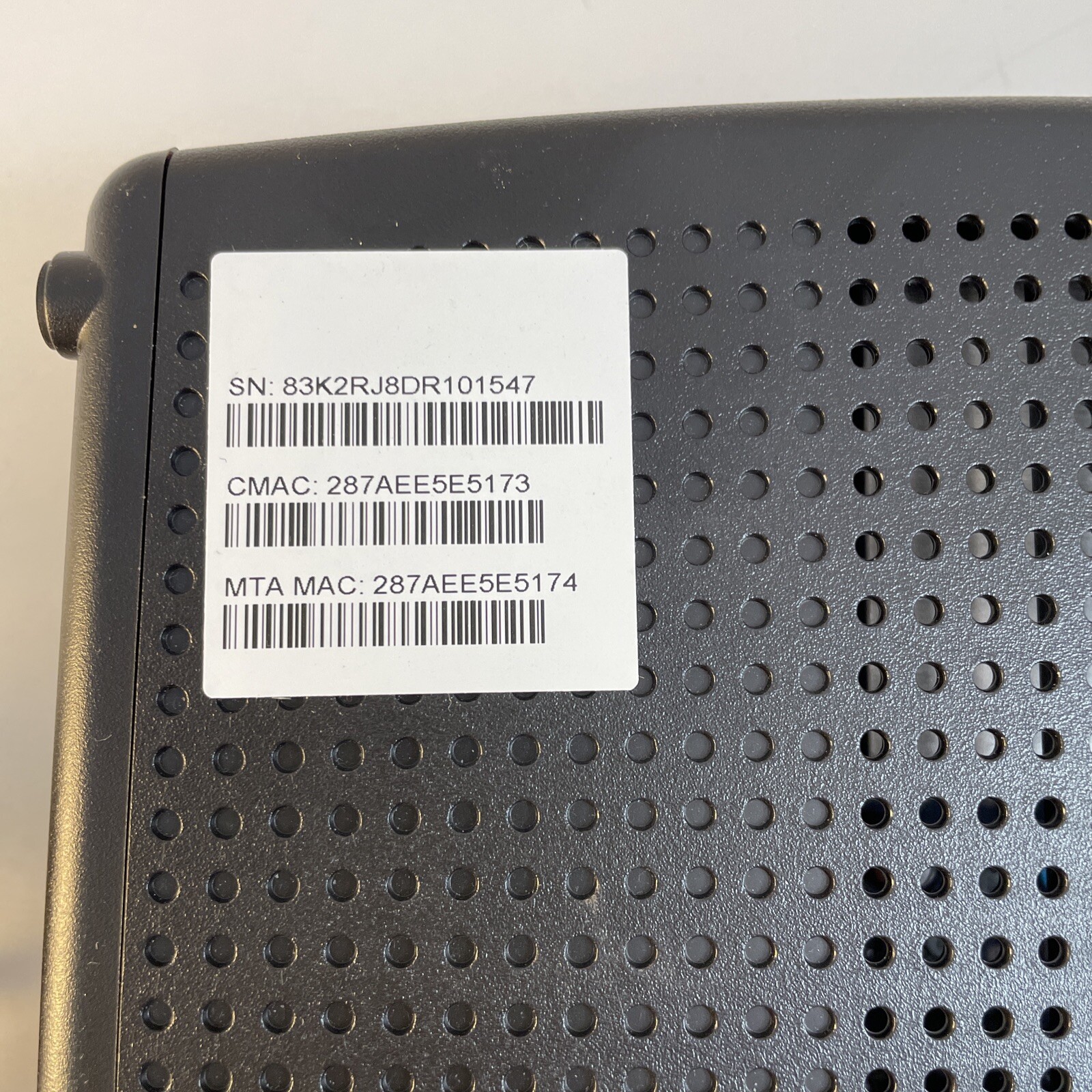 ARRIS Touchstone TM804G/CT DOCSIS 3.0 Telephony Modem TM804 Black NO POWER CORD