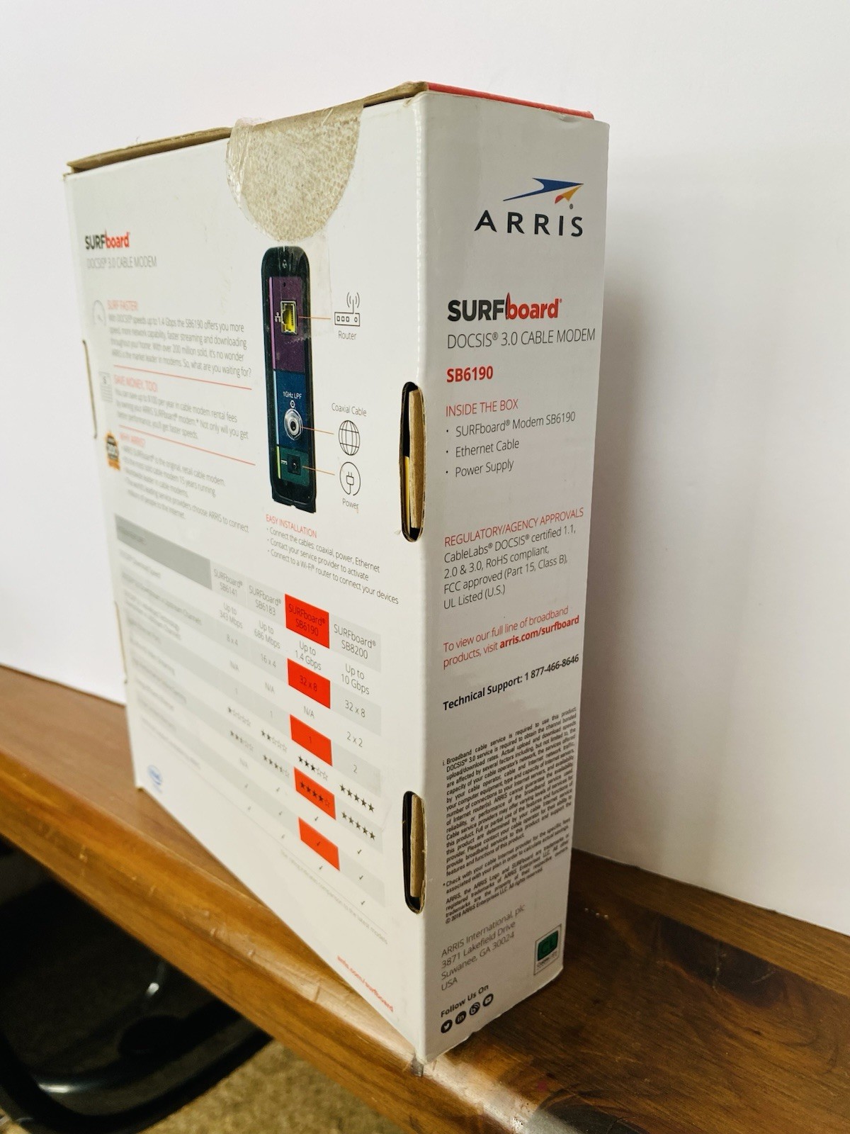 ARRIS Surfboard SB6190-RB DOCSIS 3.0 Cable Modem, White