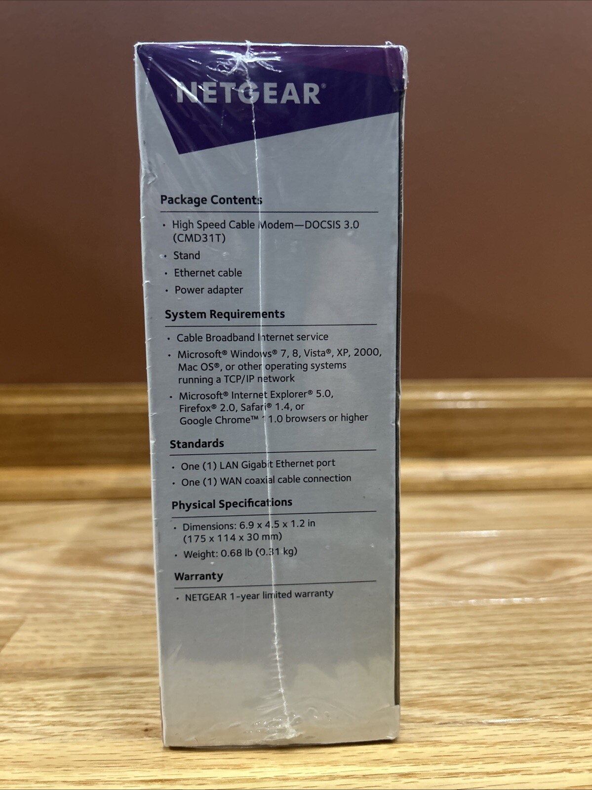 NETGEAR (CMD31T-100NAS) High Speed Cable Modem DOCSIS 3.0 BRAND NEW