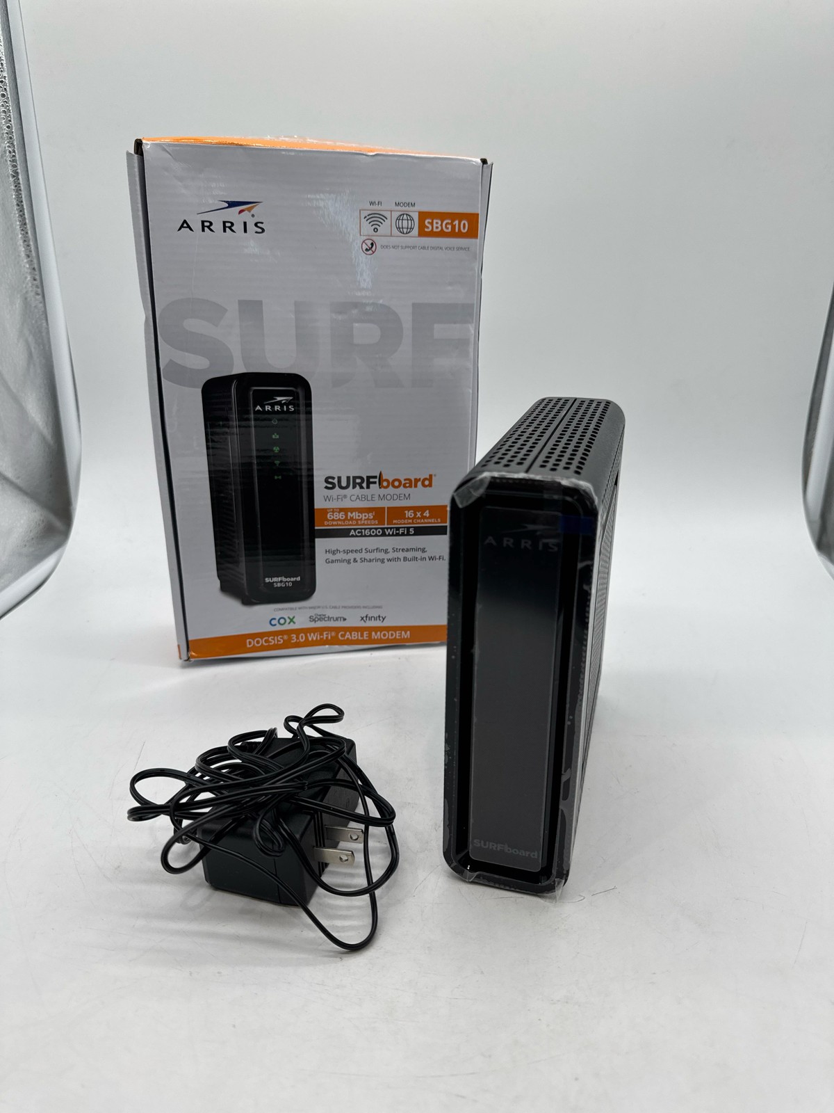 ARRIS SBG10 Cable Modem Router Combo DOCSIS 3.0 AC1600 Gigabit Black