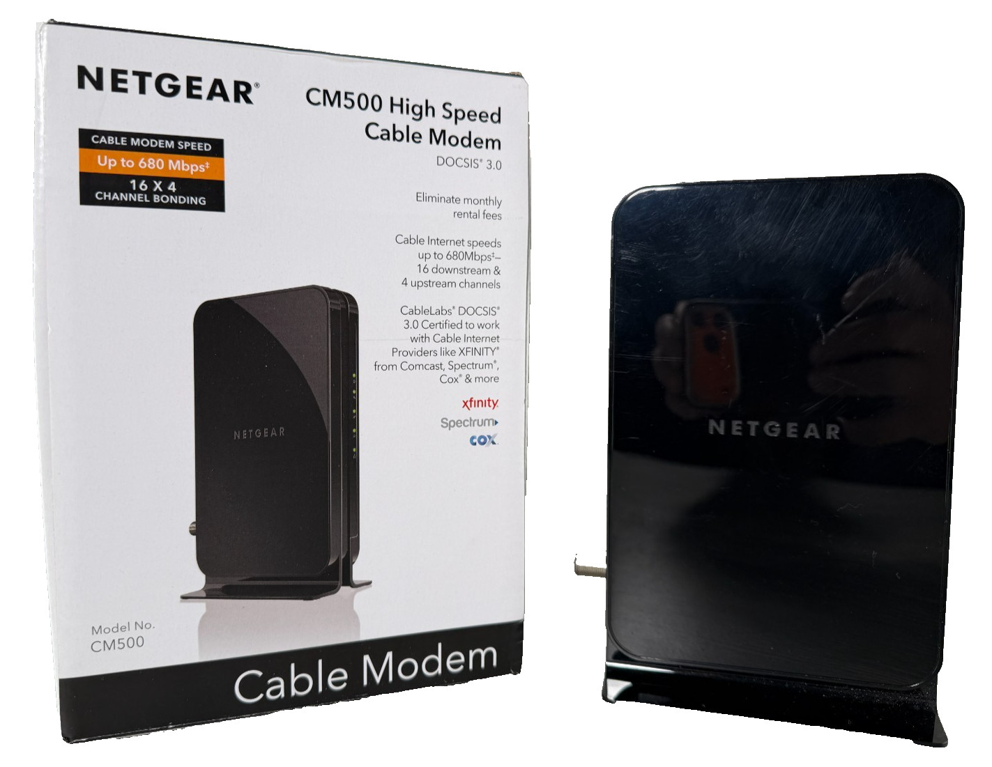 NETGEAR CM500-1AZNAS 16×4 DOCSIS 3.0 Cable Modem Max Download Speeds of 680 mbps