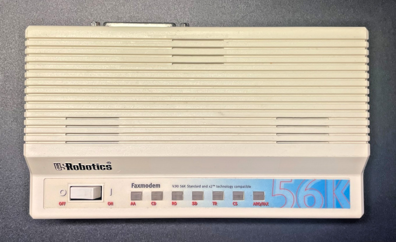🖧 USRobotics Faxmodem 56K V.90 Model 0701 | x2 | Vintage External Modem