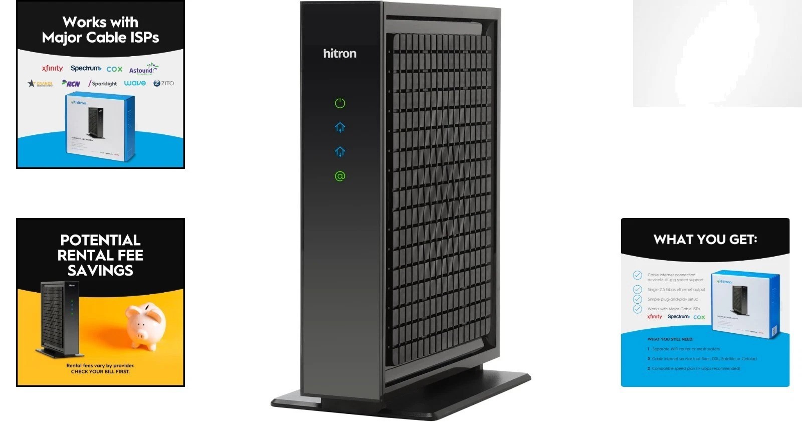 CODA56 Cable Internet Modem – Blazing 2.5 Gbps, Ethernet, Not for DSL/Fiber