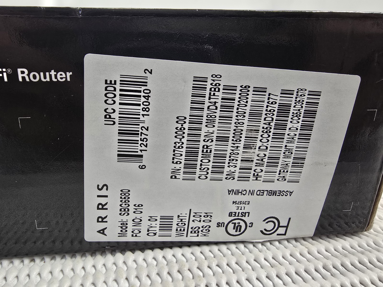 Motorola ARRIS SURFboard SBG6580 DOCSIS 3.0 Cable Modem and Wi-Fi Router N300