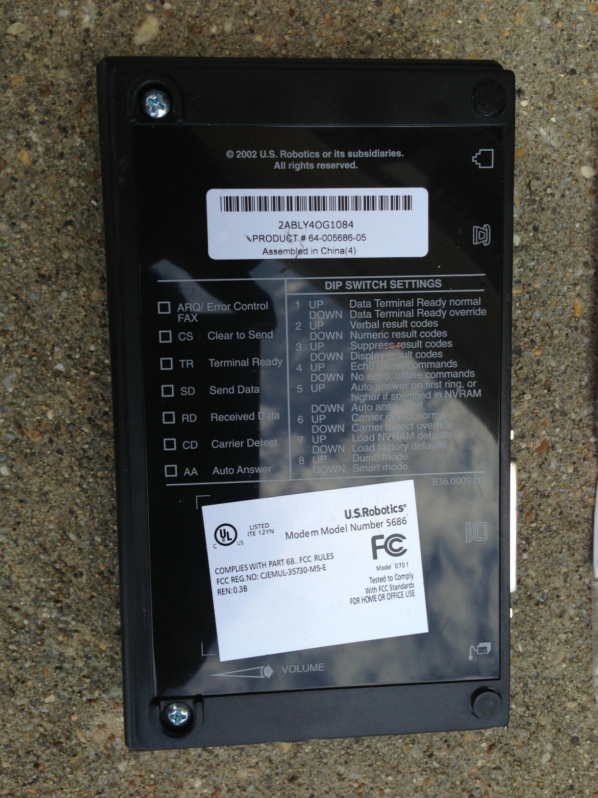 USRobotics USR5686G 56K Serial Controller Faxmodem