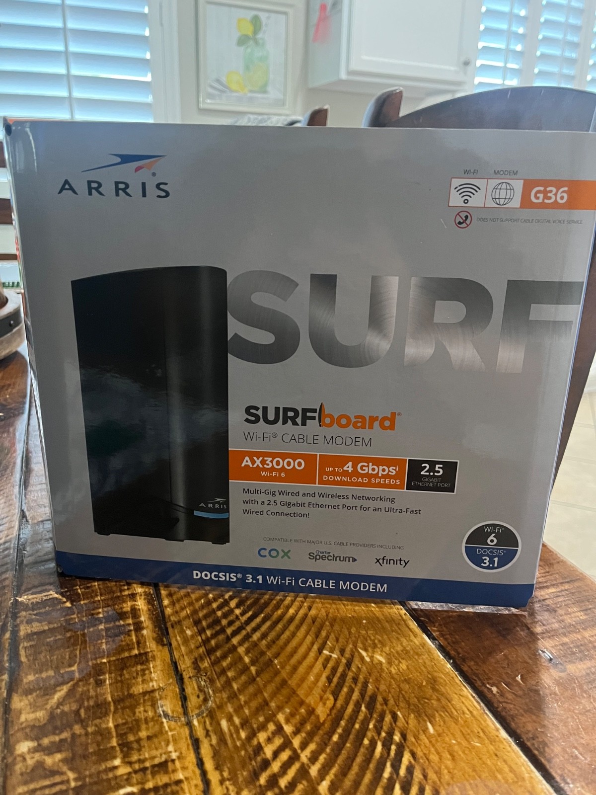 ARRIS SURFboard G36 DOCSIS 3.1 Wi-Fi 6 Cable Modem – Black
