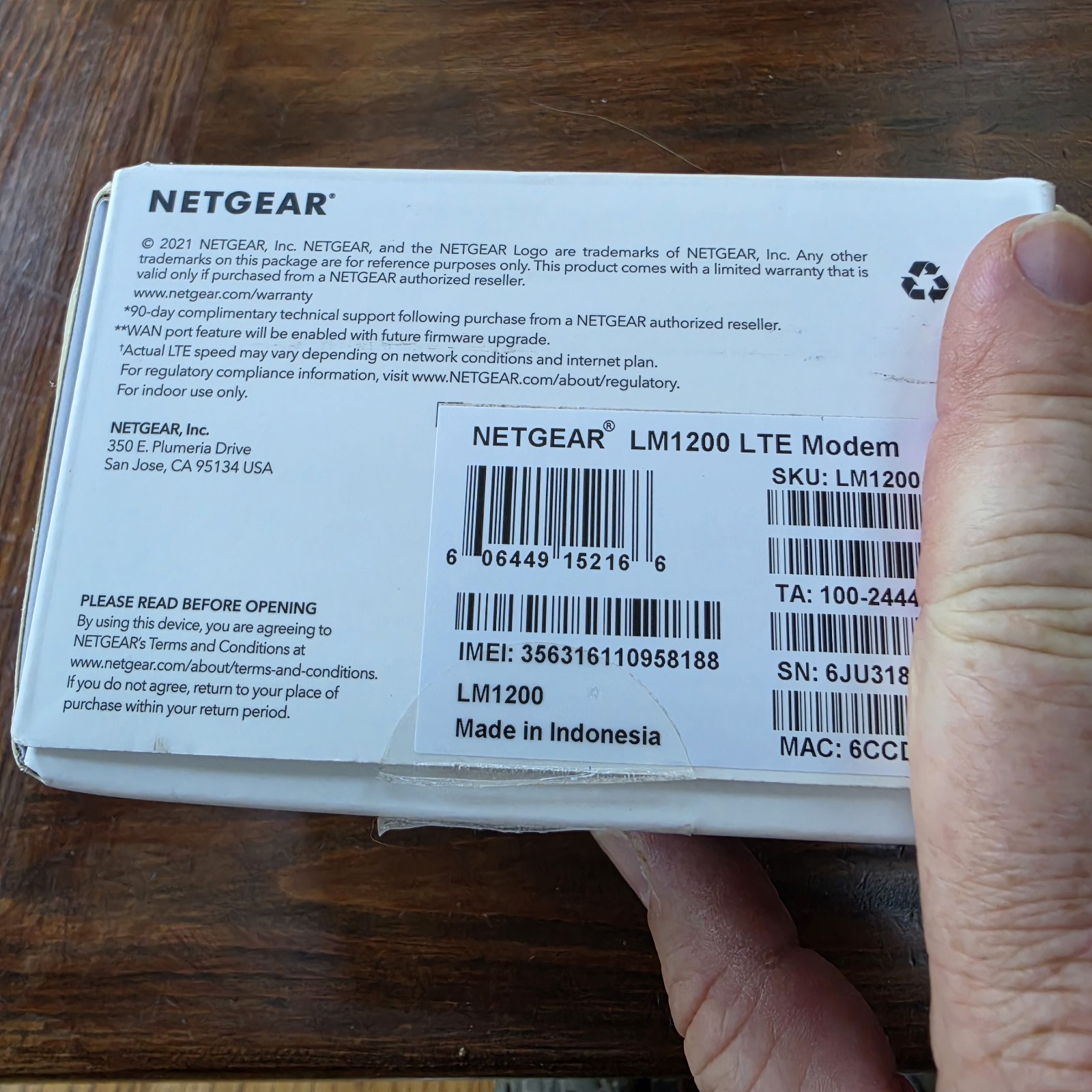 NETGEAR 4G LTE Broadband Modem LM1200 Complete In Box Fast And Reliable