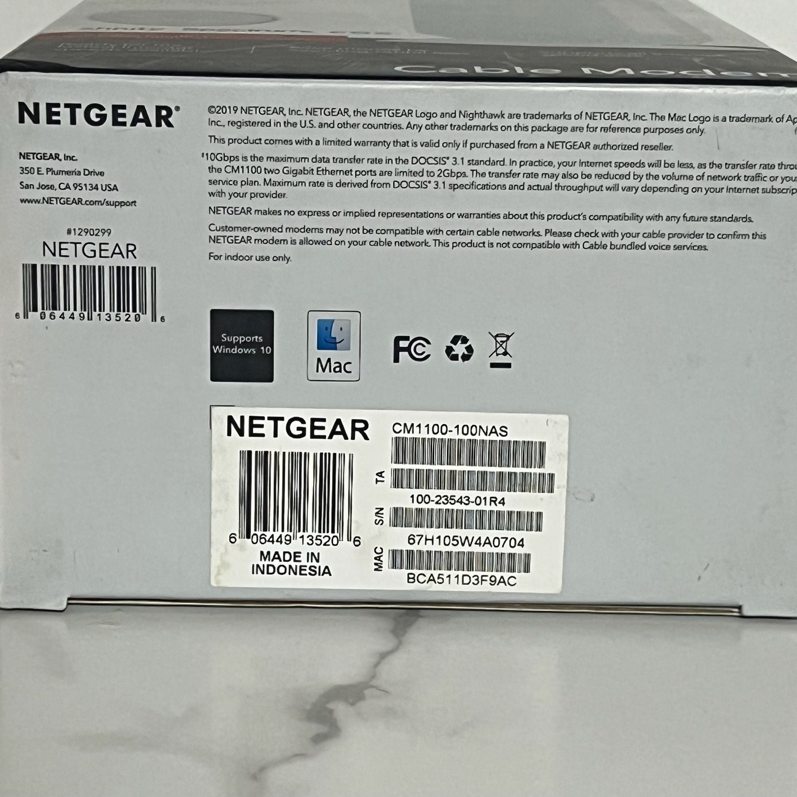 Netgear Nighthawk CM1100 DOCSIS 3.1 Multi-Gig Speed Cable Modem