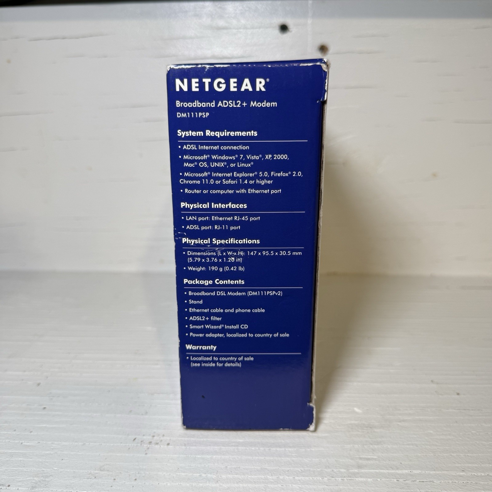 Netgear Broadband DM111PSP-100NAS Wired Single Ethernet Port ADSL2 Plus Modem