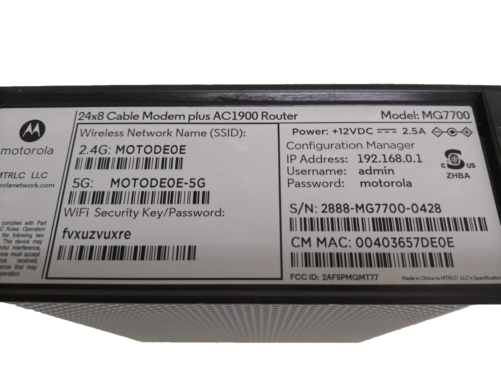 Motorola MG7700 AC1900 Dual-Band DOCSIS 3.0 Cable Modem WiFi Router Tested