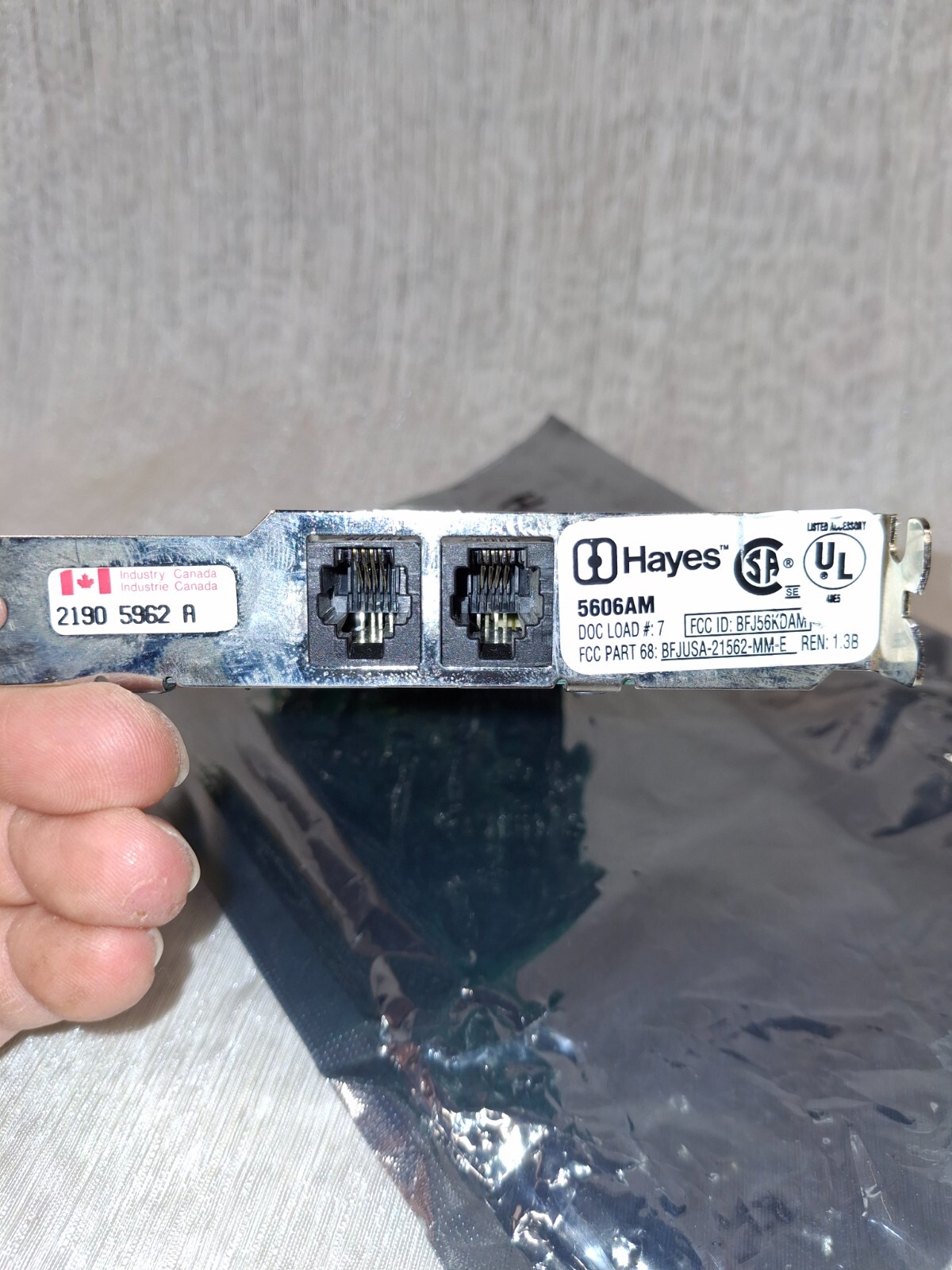 HAYES 5606AM ACCURA 14.4 + FAX ISA SHORT HALF CARD MODEM ACCURA 144