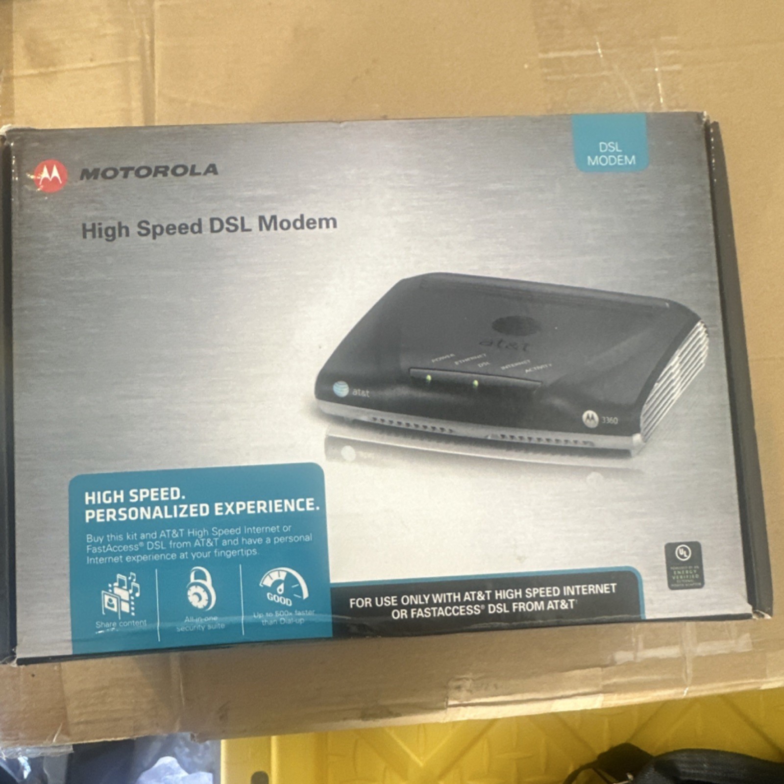 Motorola 3360 High Speed DSL Modem for AT&T, Black