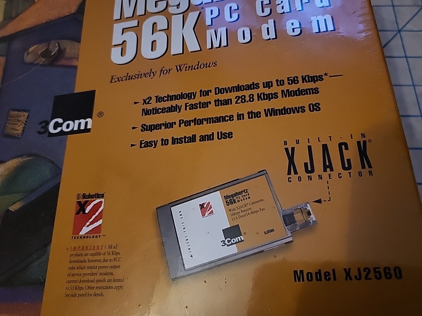 1997 New & Sealed US Robotics 56k Card Modem Model XJ2560