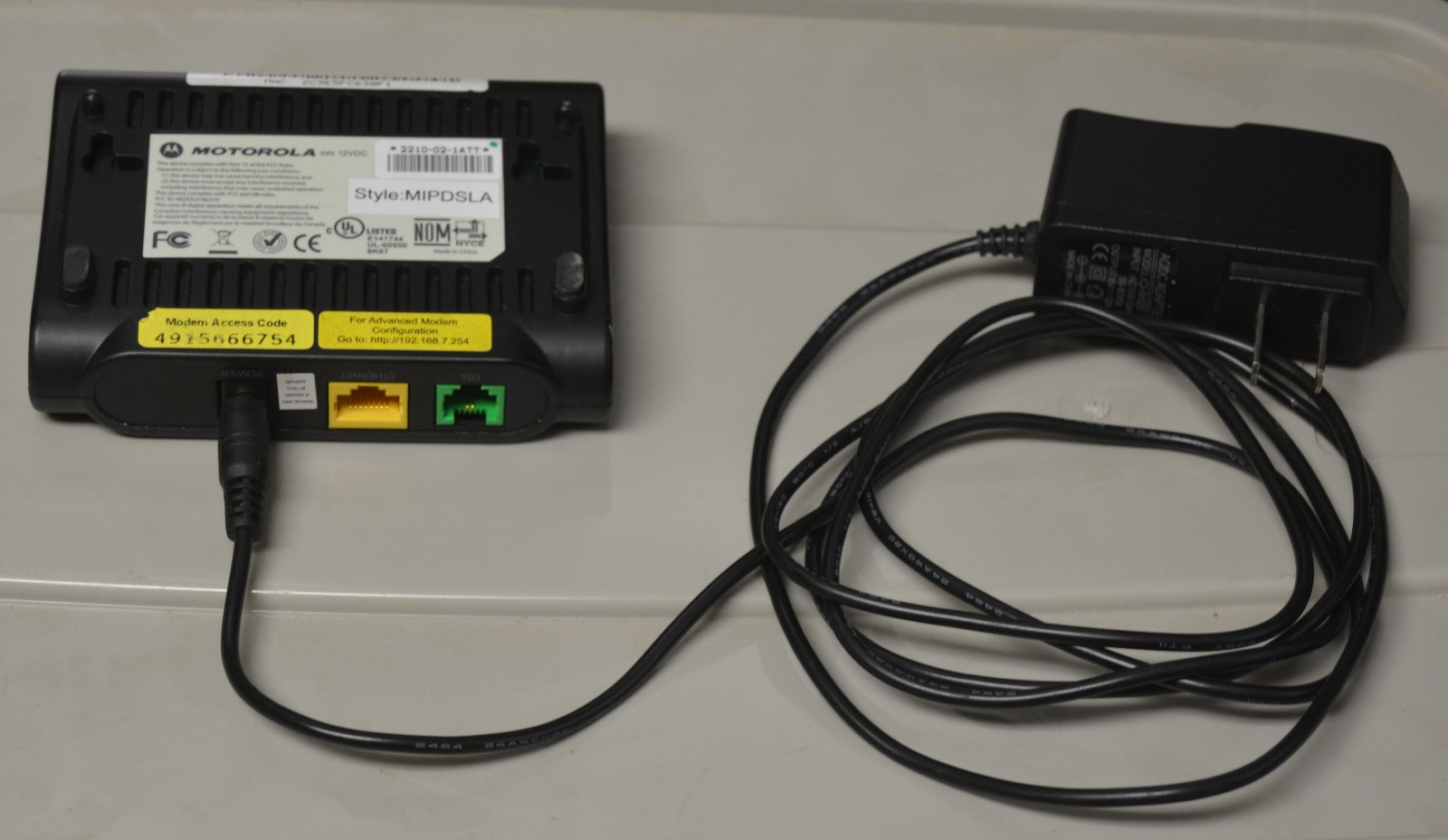 Used Motorola Modem MIPDSLA with Power Supply