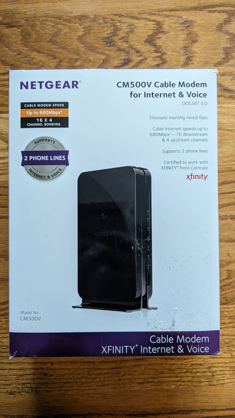 NETGEAR CM500V Cable Modem for Internet & Voice