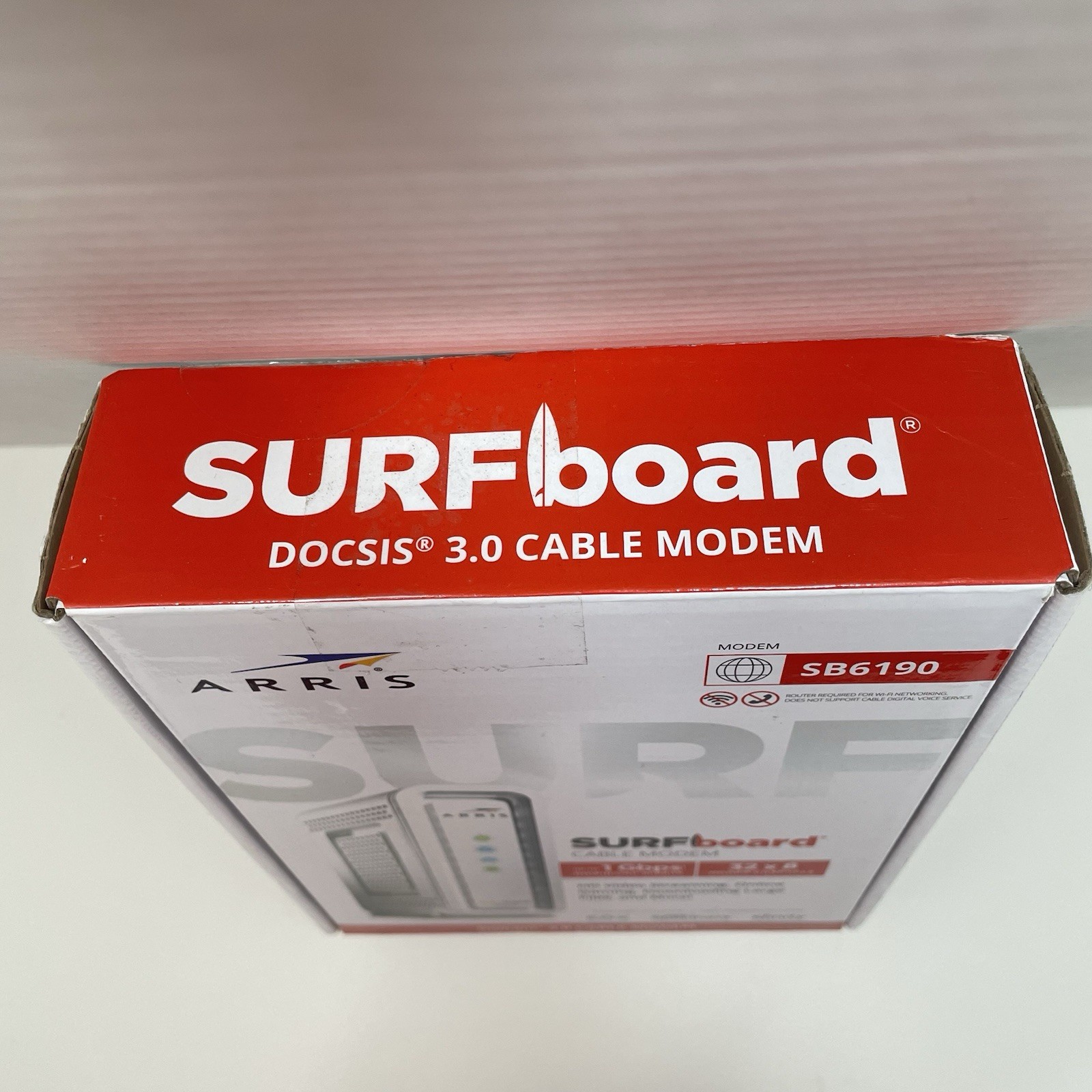 ARRIS SURFboard SB6190 32 x 8 DOCSIS 3.0 Cable Modem – White