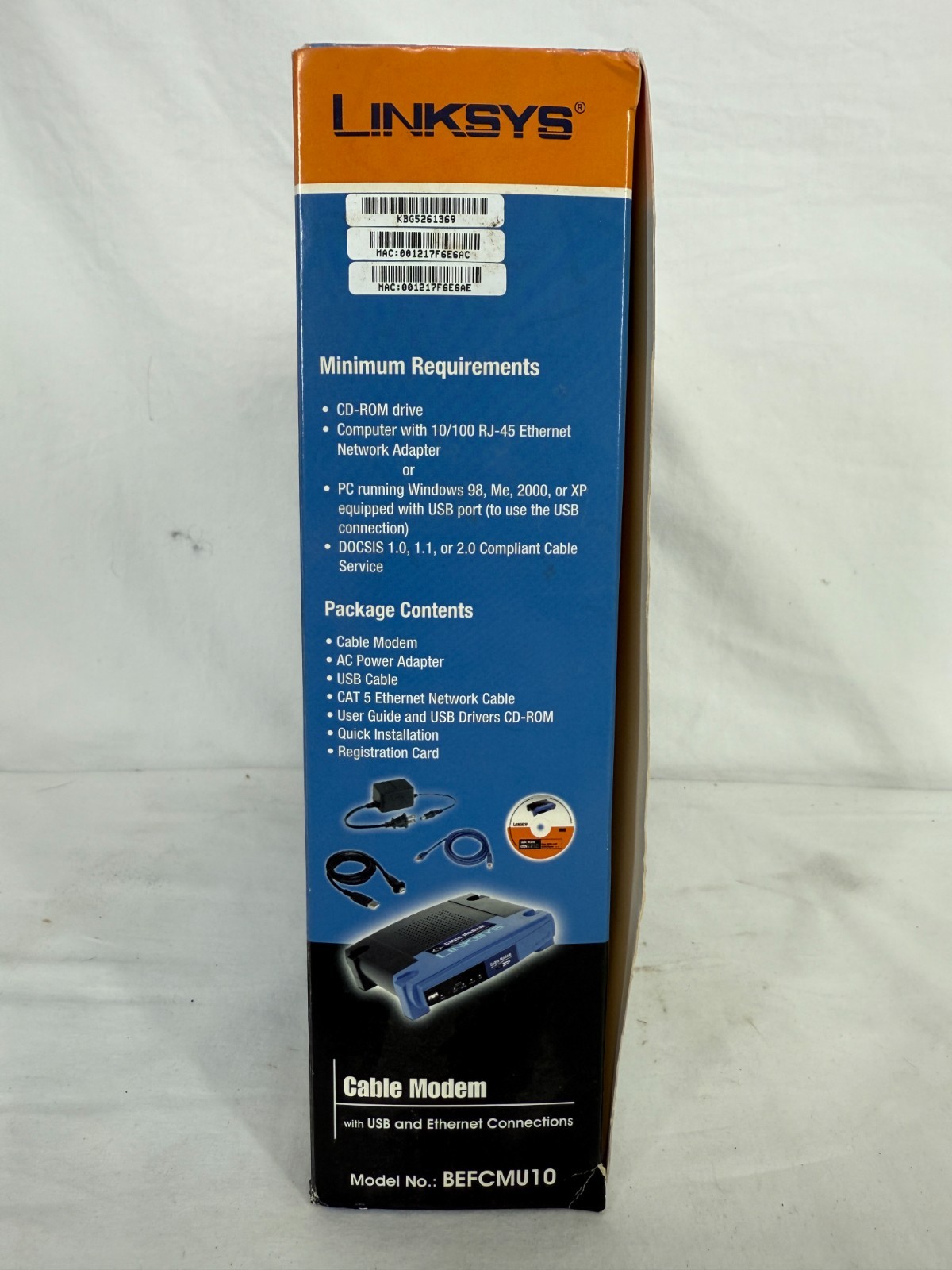 Linksys Cable Modem with USB & Ethernet Connections Model BEFCMU10