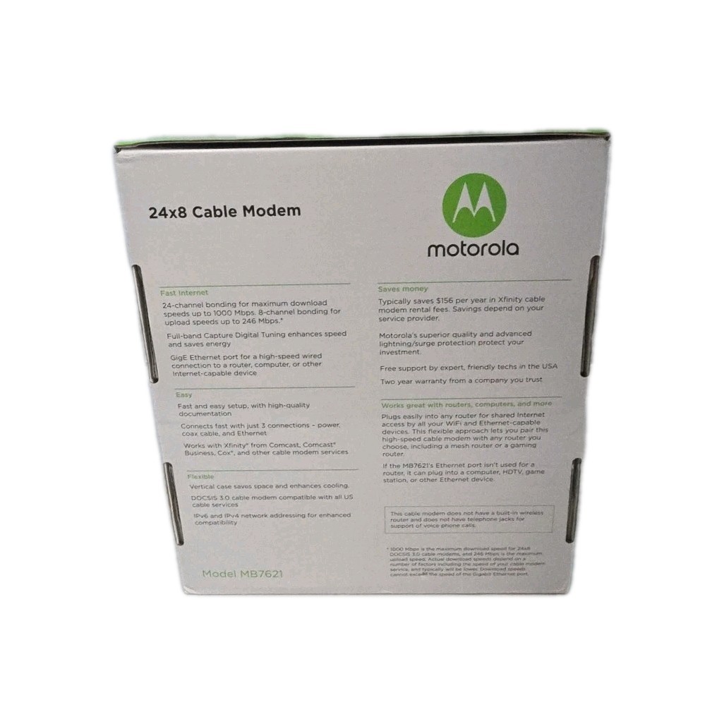 Motorola MB7621 DOCSIS 3.0 Cable Modem 24×8 1000 Mbps Xfinity COX