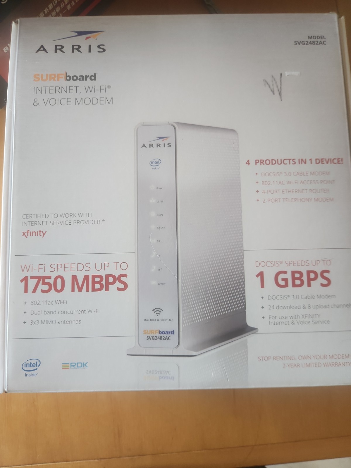 Arris SURFboard SVG2482AC Dual Band WiFi Router – UNUSED/OPEN BOX