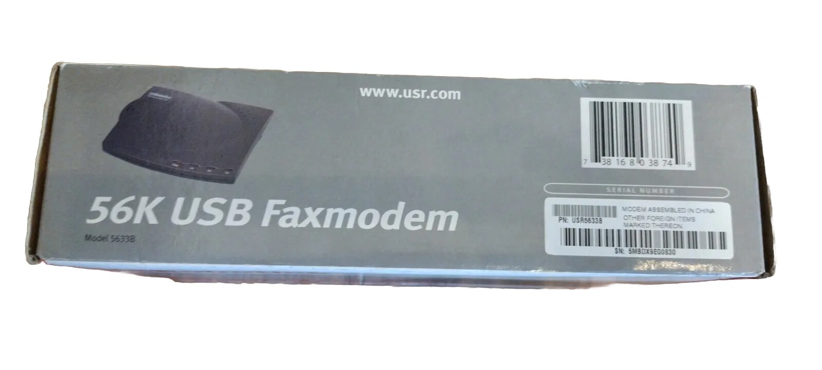 USRobotics USR5633B 56 Kbps Modem 56K USB V.92 Faxmodem New Open Box Complete
