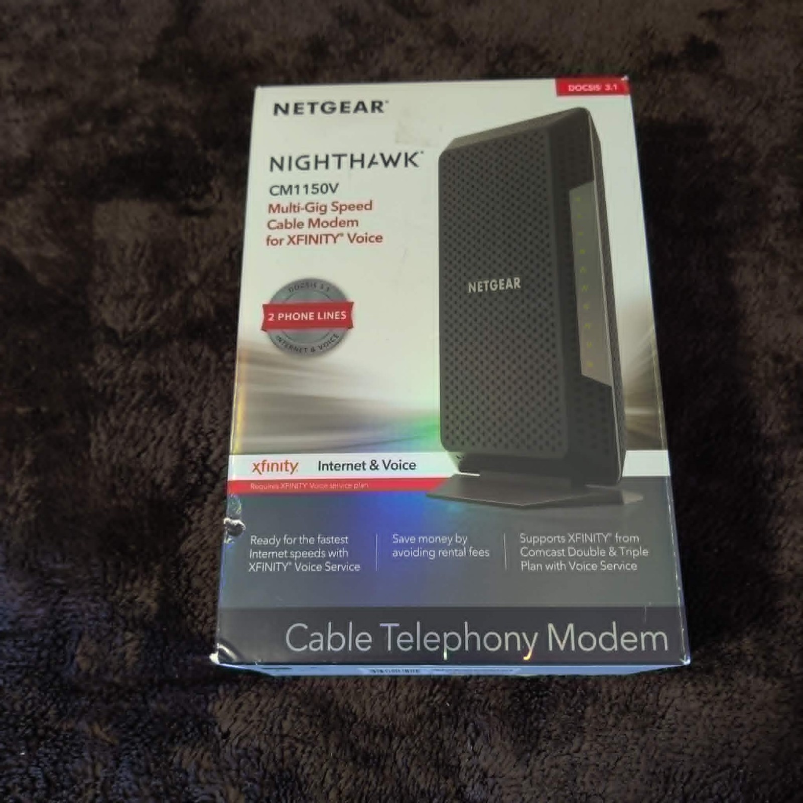 NETGEAR CM1150V Nighthawk Multi-Gig Speed Cable Modem for XFINITY Voice
