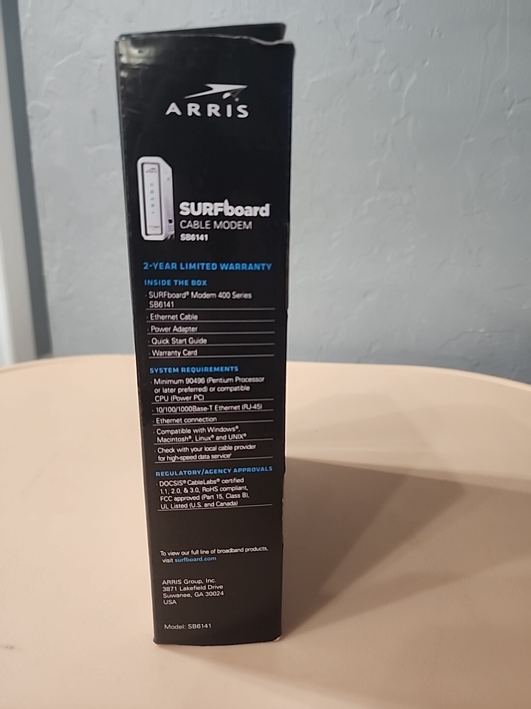 ARRIS SURFboard SB6141 8×4 DOCSIS 3.0 Cable Modem Whit Only Power Cable
