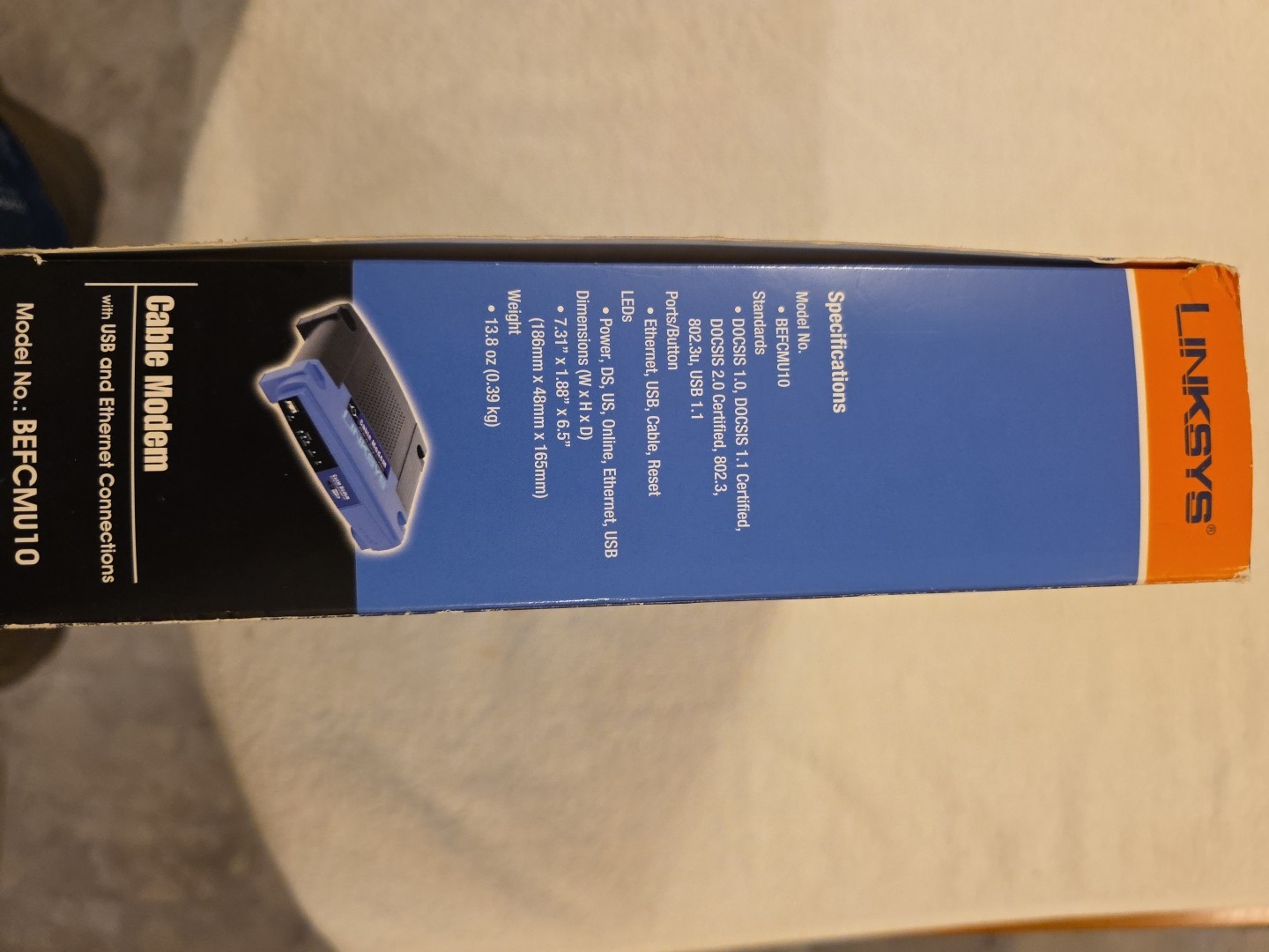 Linksys BEFCMU10 Cable Modem USB Ethernet Connections New In The Box