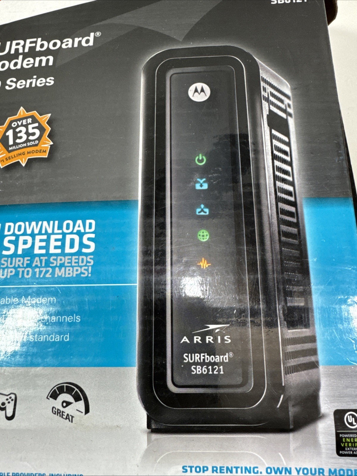 Arris Motorola SB6121 SURFboard Cable Modem 200 Series Docsis 3.0 IPv6, 172MBPS