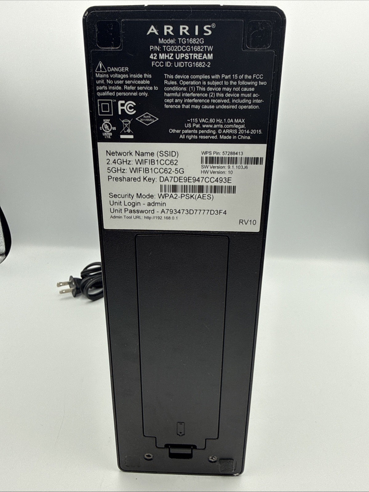 Arris Panoramic TG1682G Dual Band DOCSIS 3.0 Wireless Modem Router Xfinity Cox