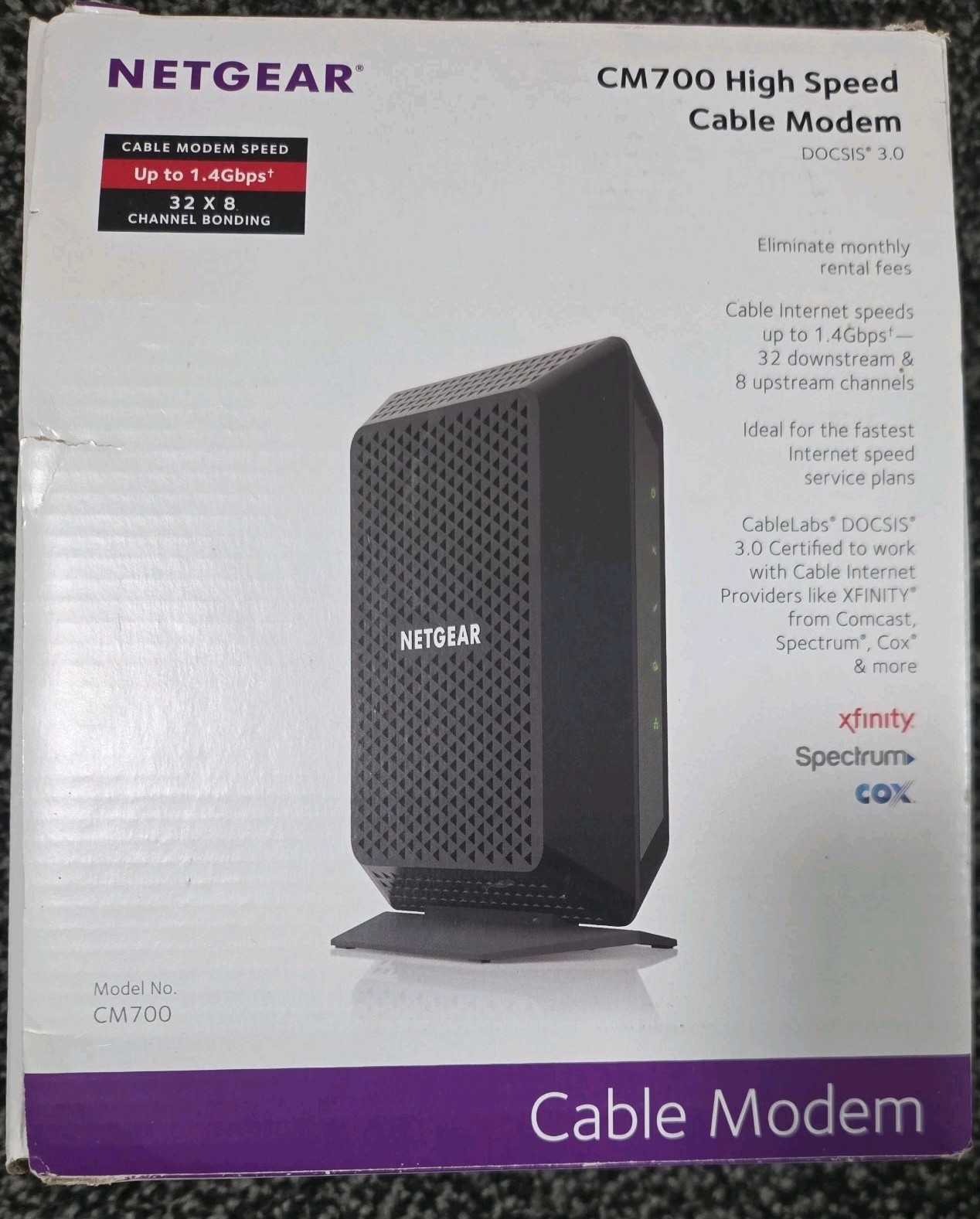 NETGEAR CM700-1AZNAS DOCSIS 3.0 Cable Modem 32×8 Channels New Open Box