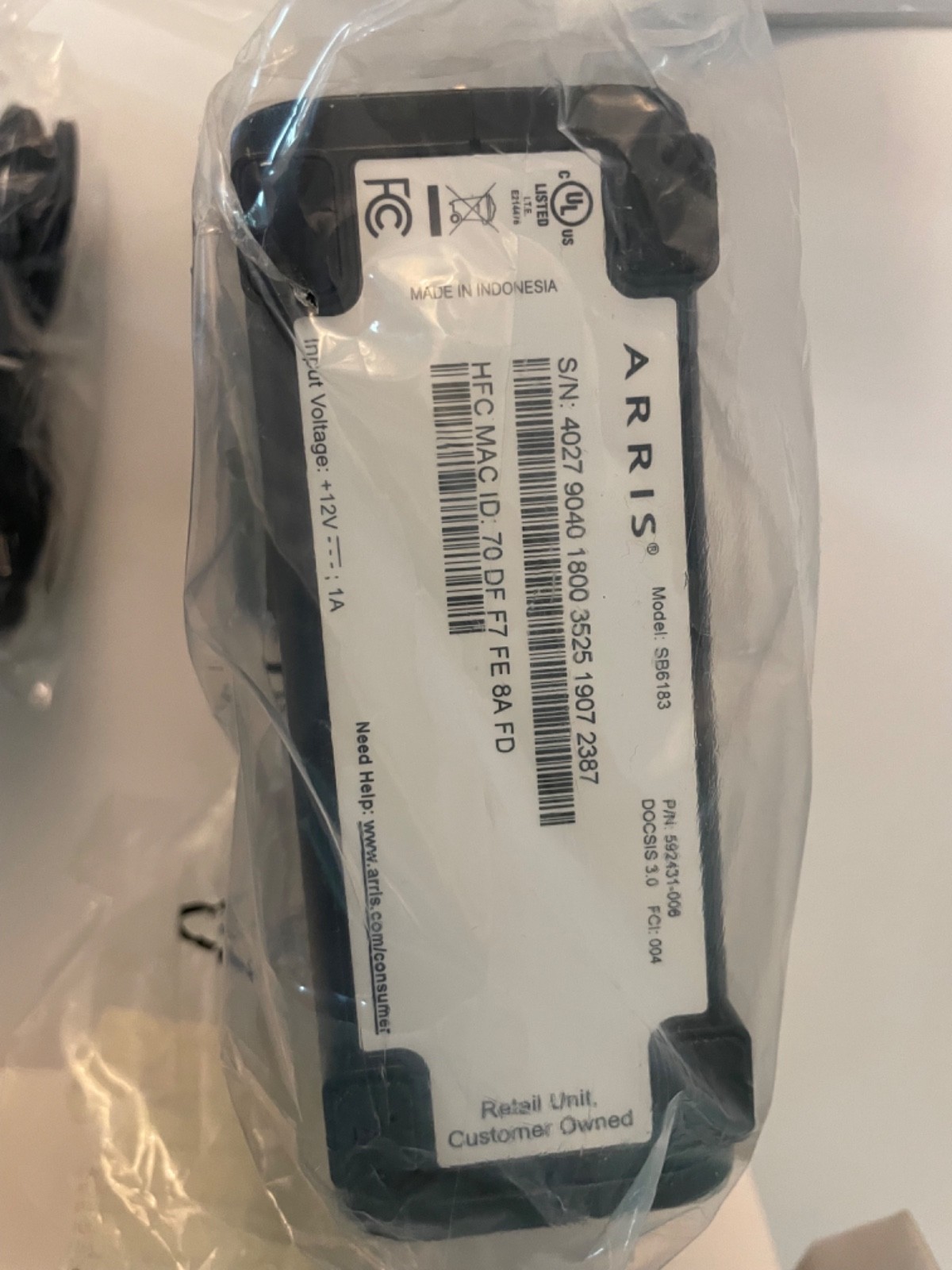 Arris Surfboard DOCSIS 3.0 Cable Modem SB6183