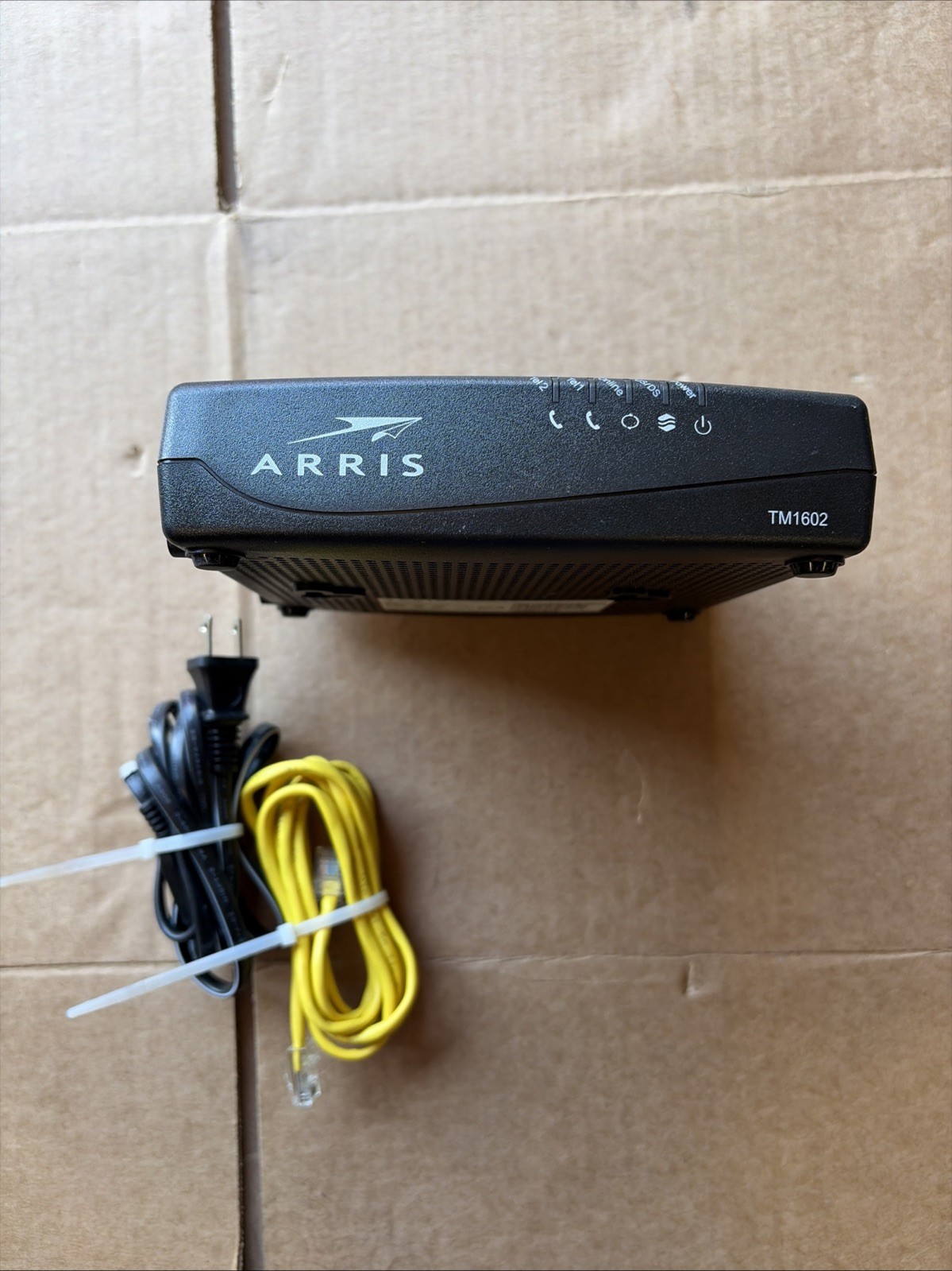 ARRIS TM1602 DOCSIS 3.0 Telephony Cable Modem w/ Power Cord & Ethernet Cable