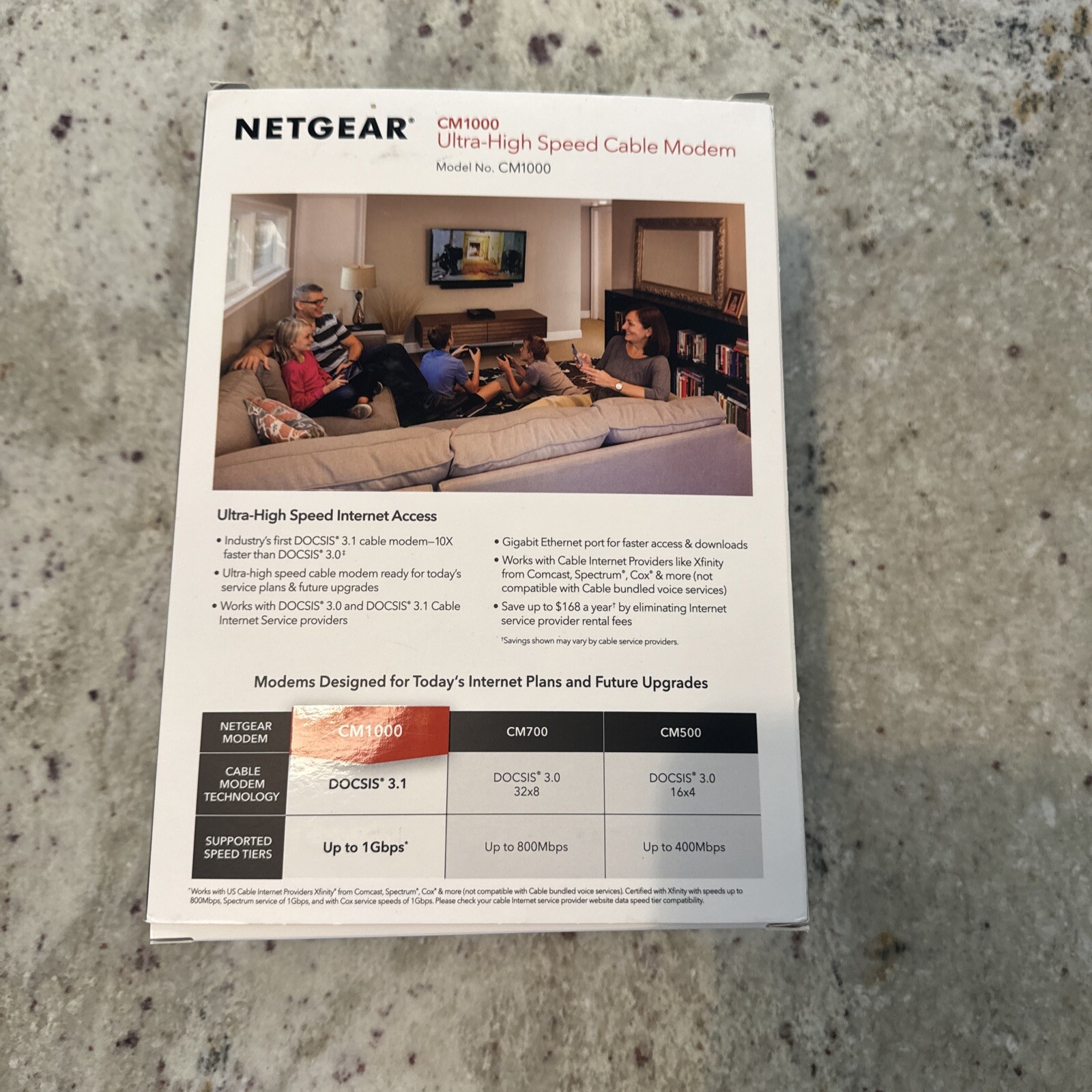 NETGEAR Nighthawk DOCSIS 3.1 Cable Modem – High Speed Internet Access (Black)