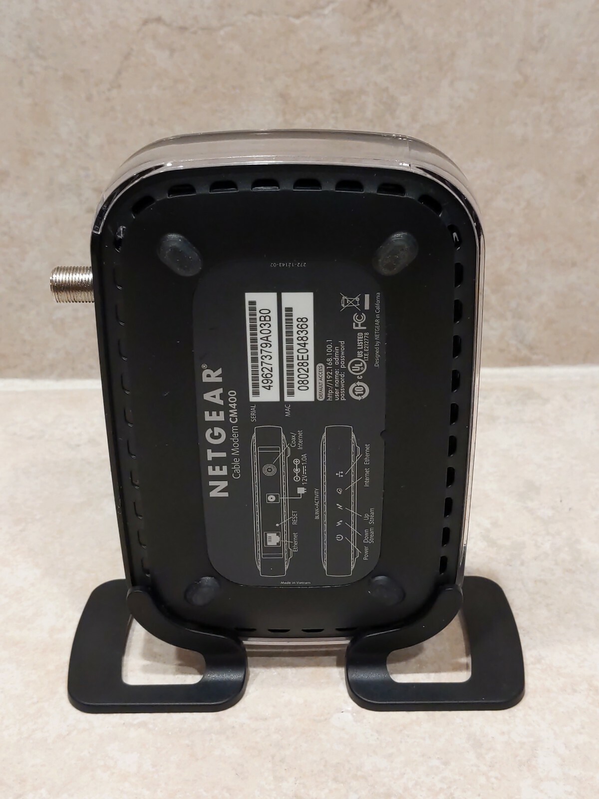 Netgear CM400 High Speed Cable Modem DOCSIS 3.0 Comcast Xfinity Time Warner