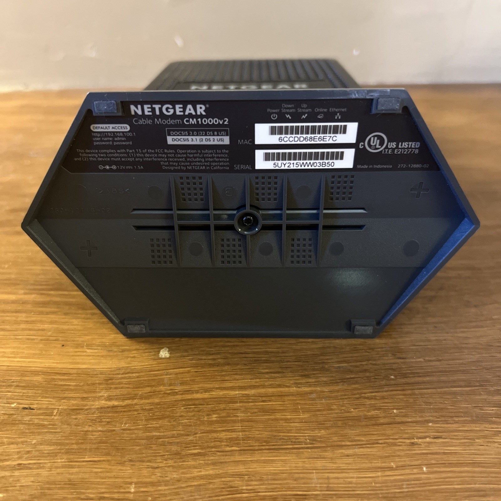 NETGEAR CM1000 DOCSIS 1000Mbps Cable Modem NO CORD – TESTED –