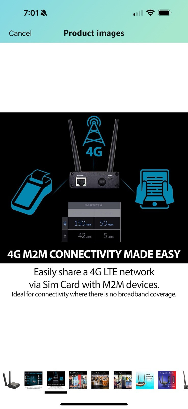 4G LTE (Cat 4) to Gigabit Ethernet Modem/Bridge, Best for M2M Applications, S…