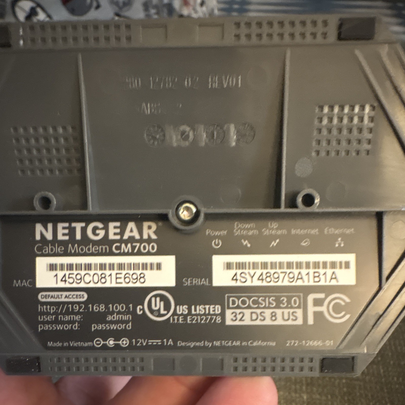 NETGEAR CM700 Cable Modem DOCSIS 3.0 32×8 1.4 Gbps CM700-1AZNAS