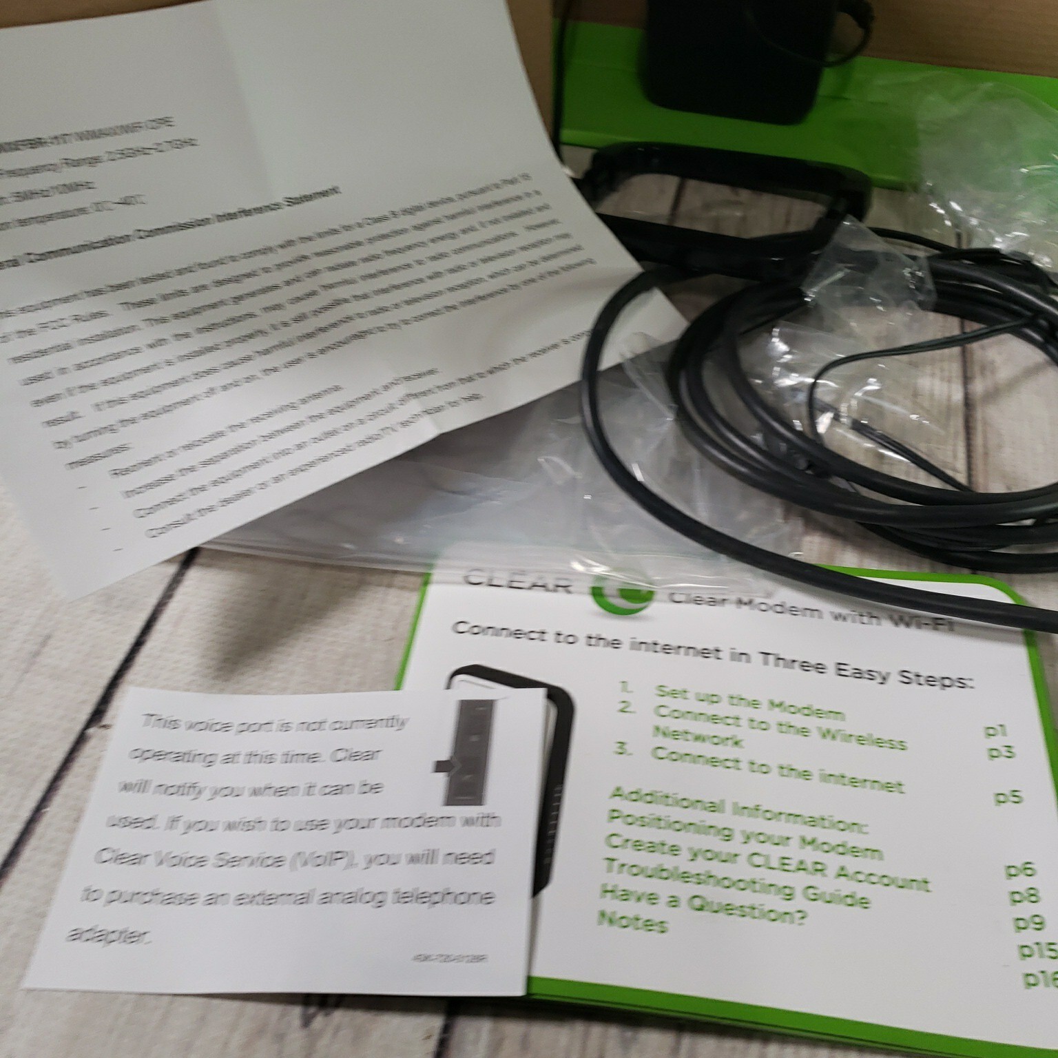 Clear WIXFBR-117 Wireless Home Internet Modem 802.11 b/g/n w/ Adapter